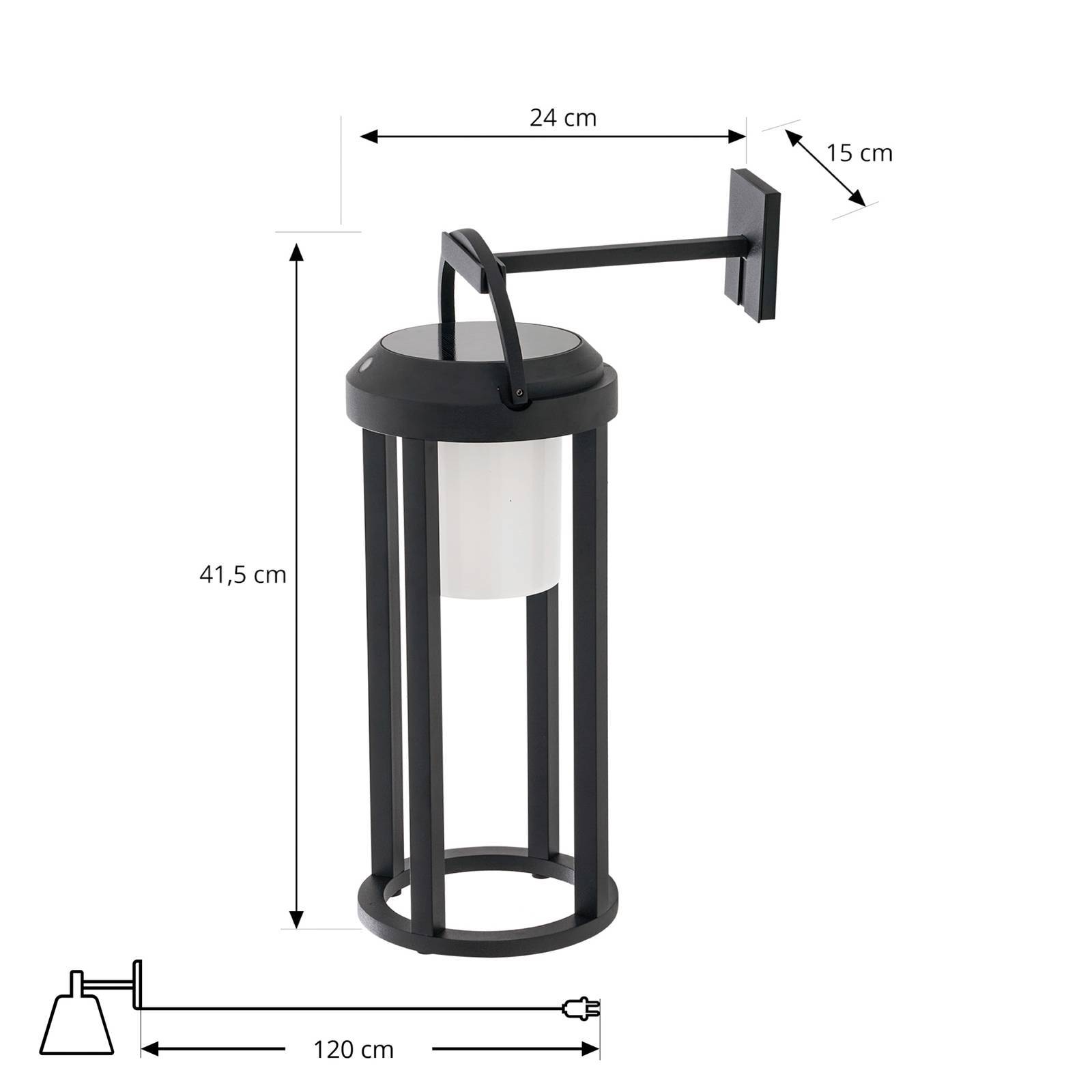 Lucande LED Solarleuchte außen 'Tilena' in schwarz aus Aluminium-3