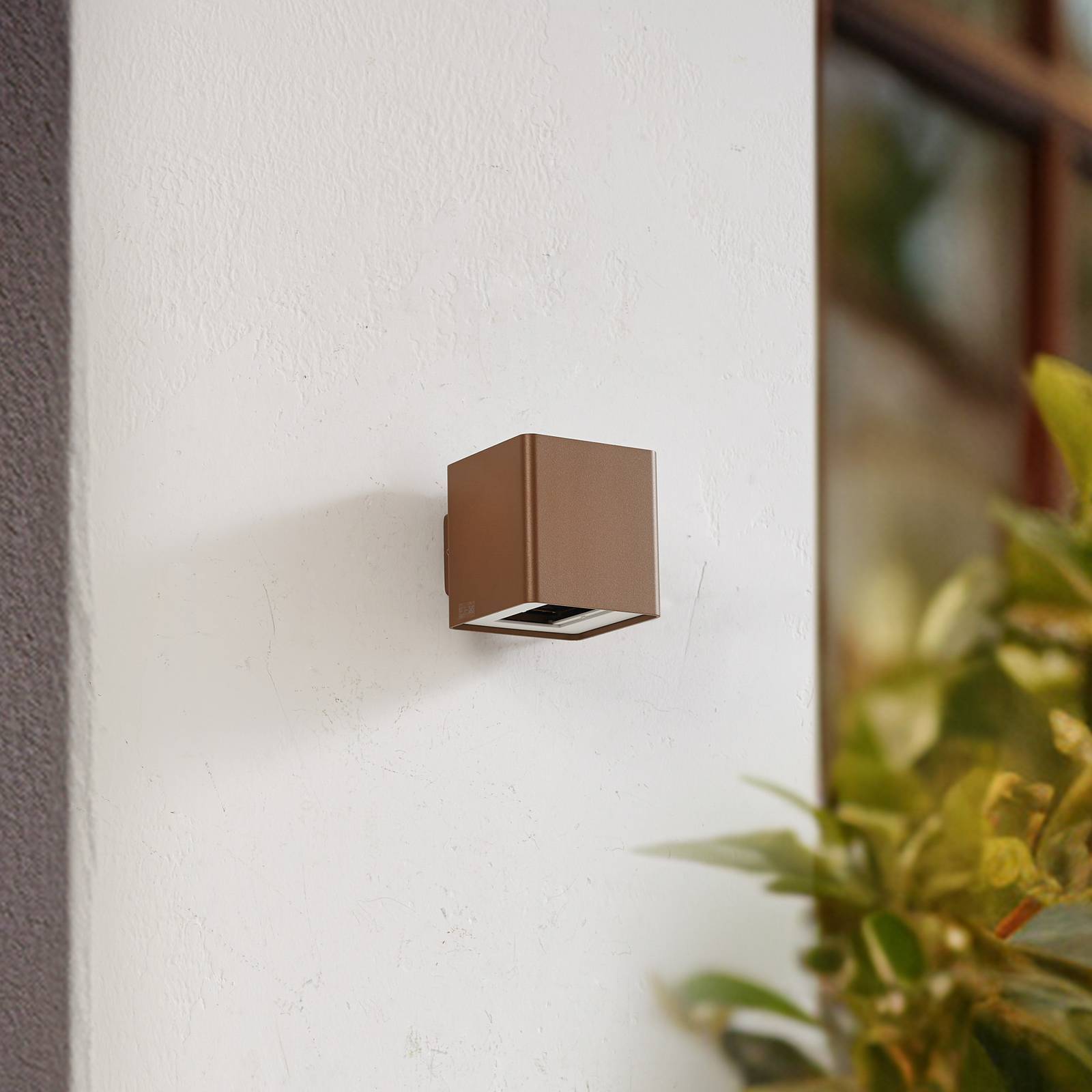 Lucande LED Wandleuchte außen 'Aaron' in braun aus Aluminium-3