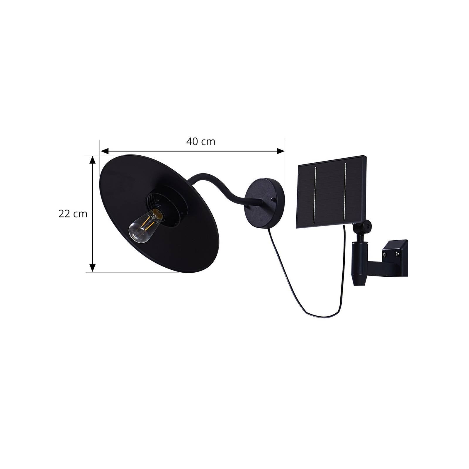 Lindby LED Solarleuchte außen 'Virane' in schwarz aus Aluminium-3