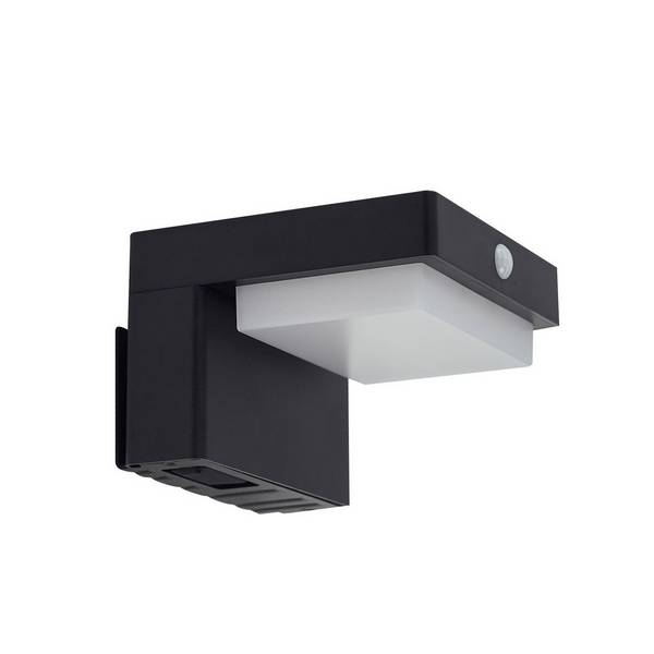 Lindby LED Solarleuchte außen 'Eleazar' in schwarz aus Aluminium