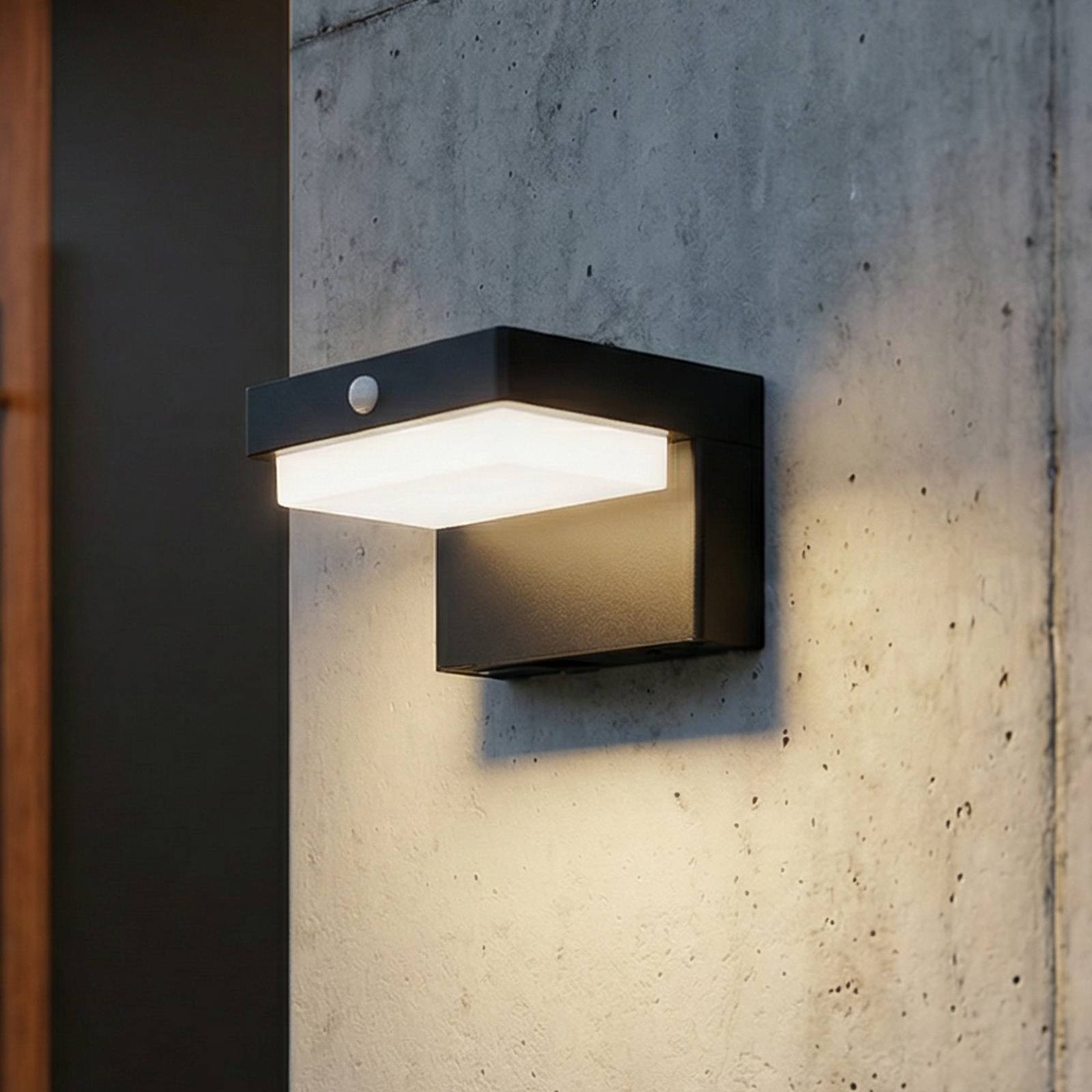 Lindby LED Solarleuchte außen 'Eleazar' in schwarz aus Aluminium-1