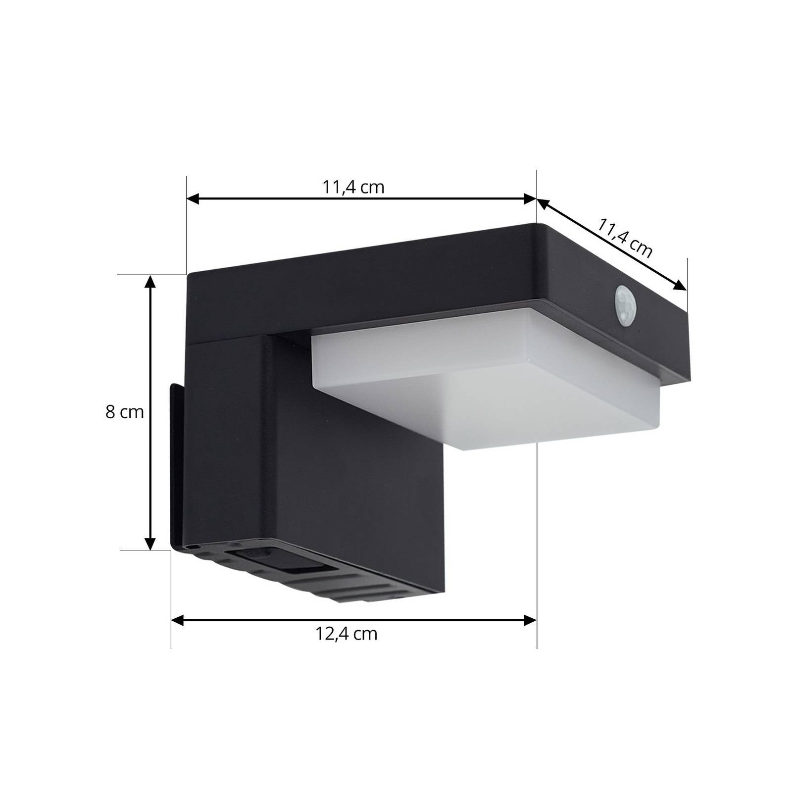 Lindby LED Solarleuchte außen 'Eleazar' in schwarz aus Aluminium-4