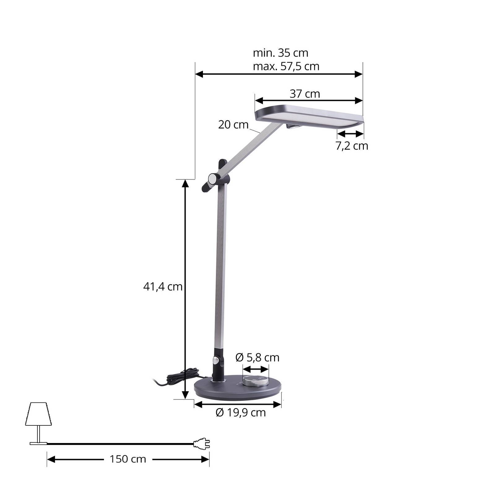 Lindby LED Tischlampe 'Elvir' in alu aus Aluminium-4