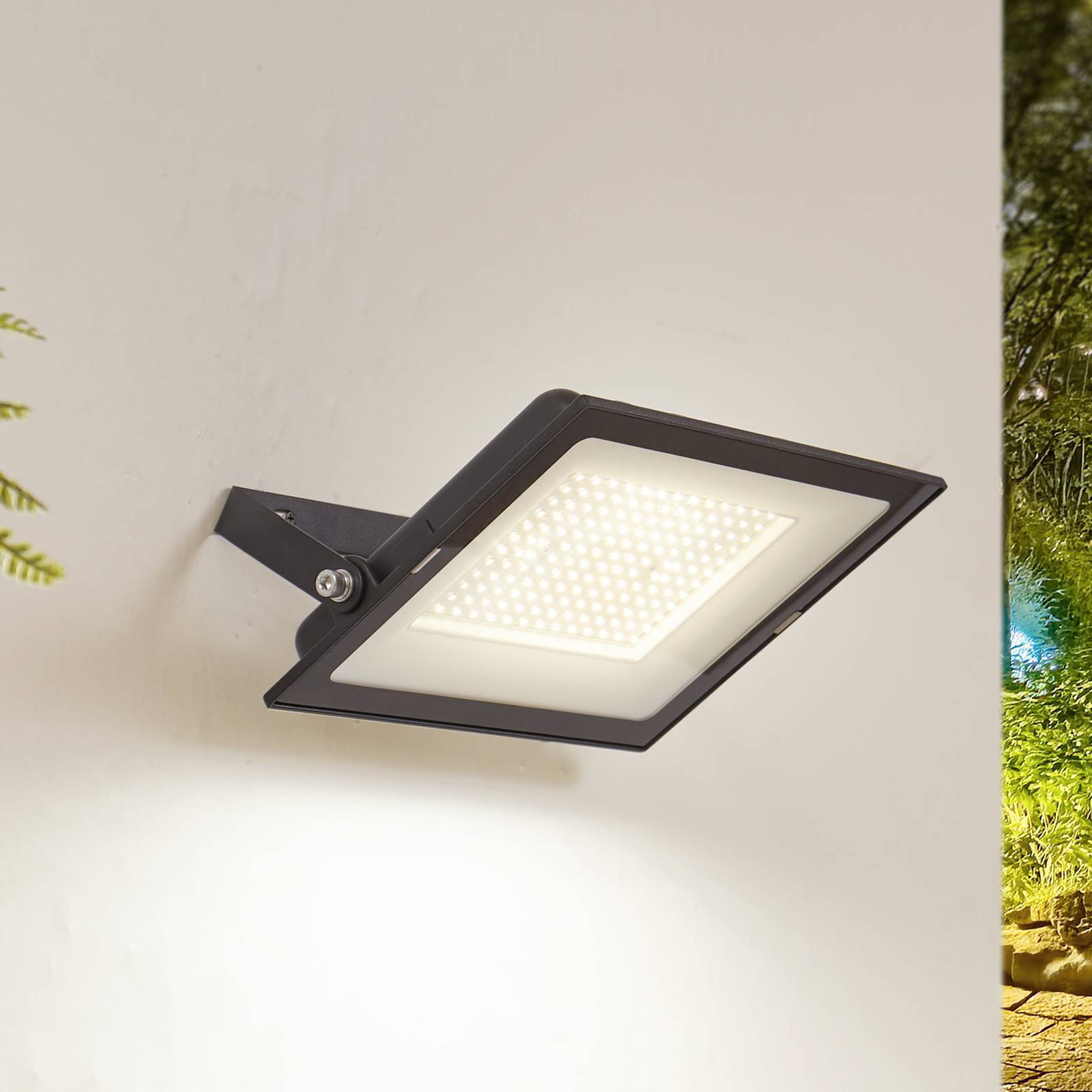 PRIOS LED Wandleuchte außen 'Maikel' in schwarz aus Aluminium-1