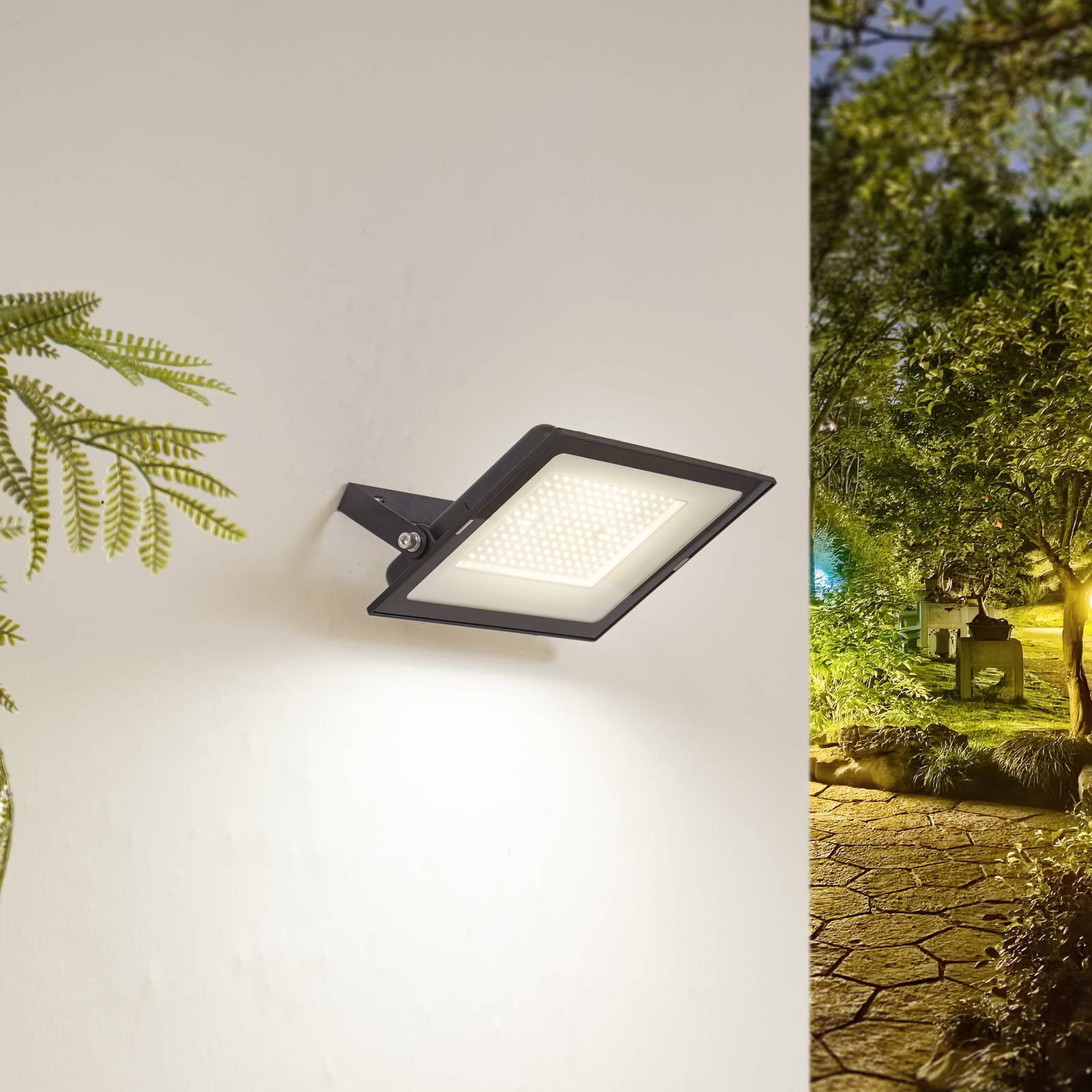 PRIOS LED Wandleuchte außen 'Maikel' in schwarz aus Aluminium-2