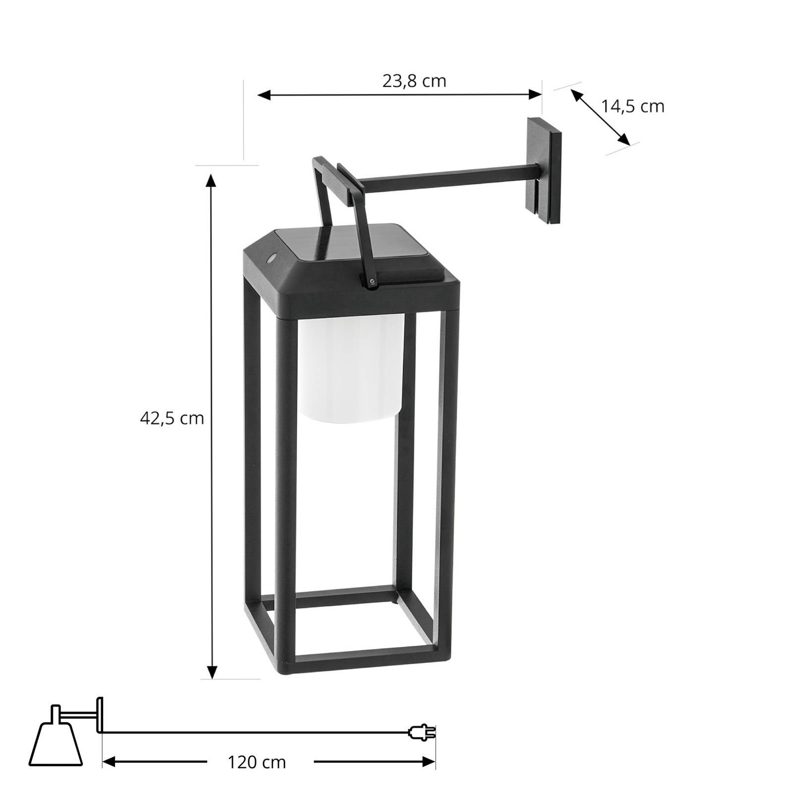 Lucande LED Solarleuchte außen 'Tilena' in schwarz aus Aluminium-3