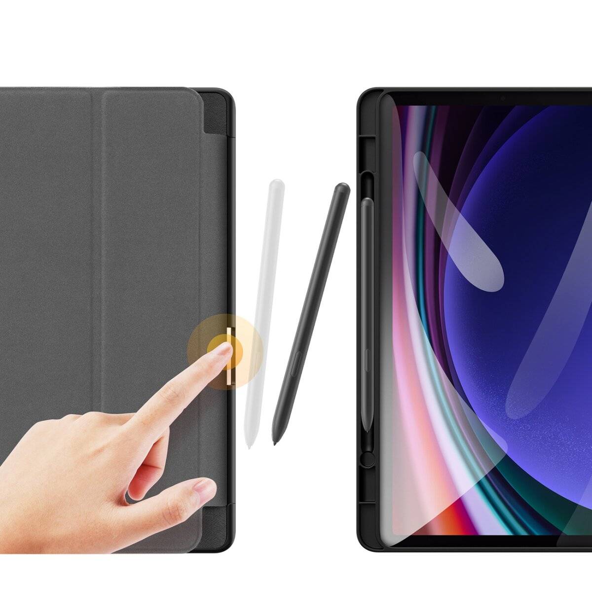 Dux Ducis Domo Smart Sleep Case Tablethülle kompatibel mit Samsung Galaxy Tab S11 Ultra Schwarz-1