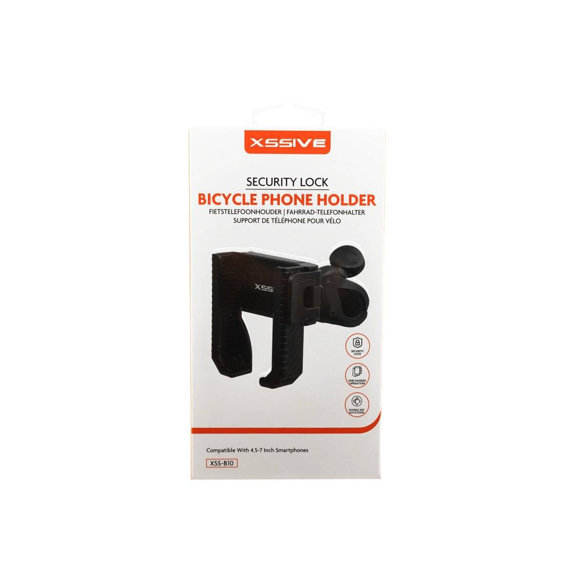 Sicherheits-Schloss Fahrrad-Telefonhalter  360° Rotation Schwarz-4