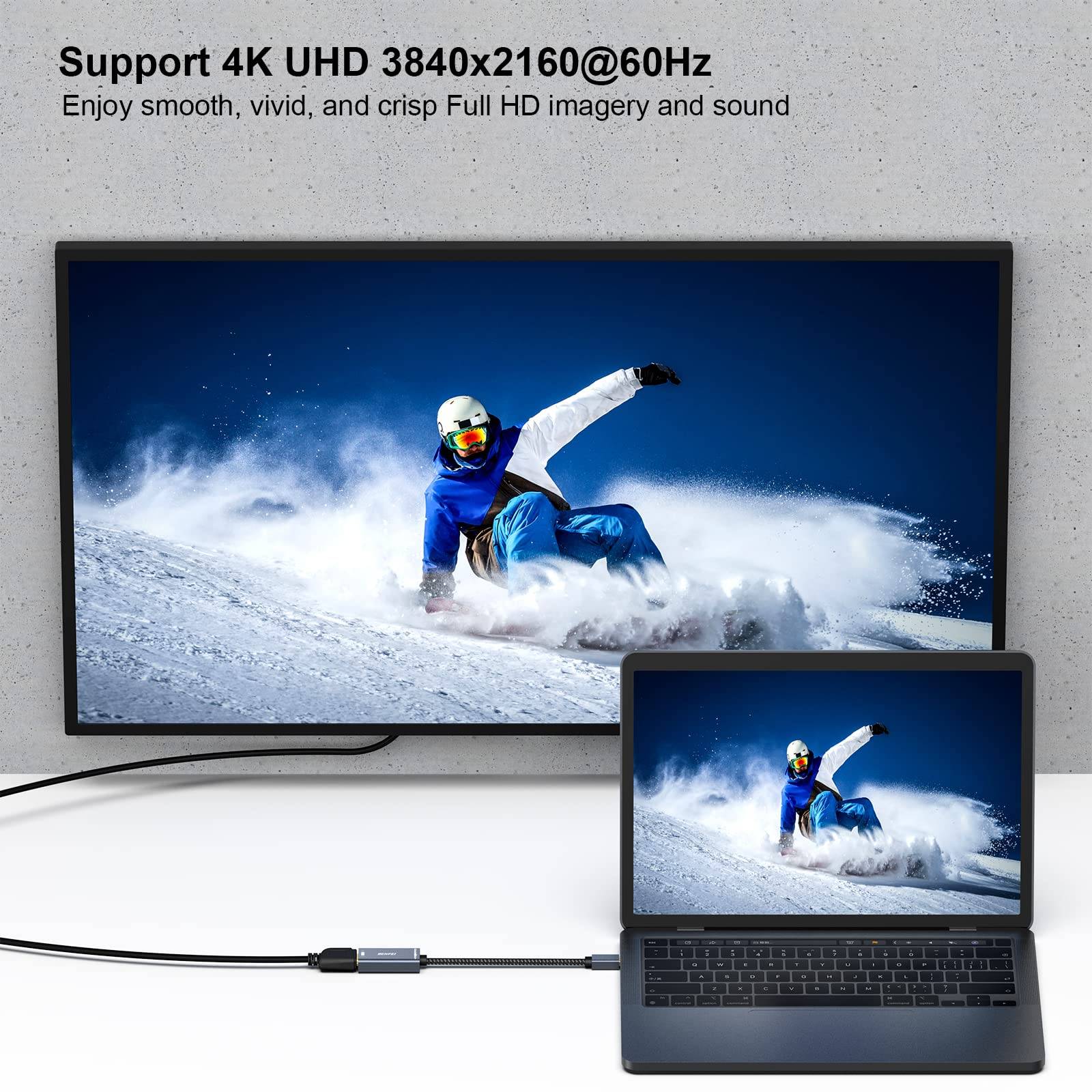 BENFEI Active Mini DisplayPort (Thunderbolt 2) auf HDMI Adapter 4K@60Hz-3