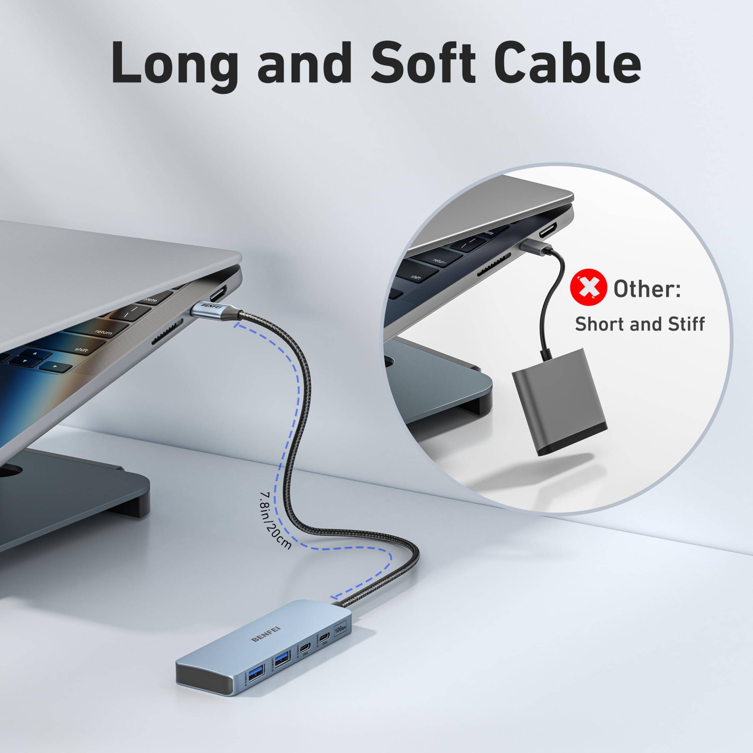 BENFEI USB C Hub 10Gbps, 4 Ports USB 3.2 Adapter mit 2 x USB C und 2 x USB A 3.2 Ports-3
