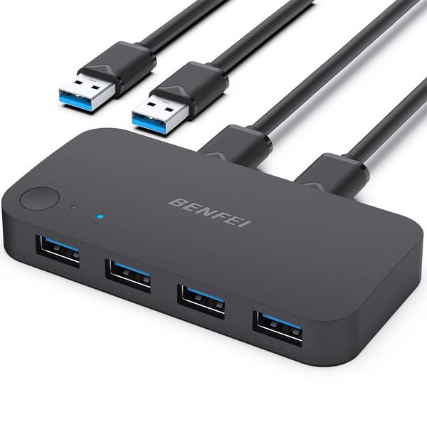 USB 3.0 KVM Switch für 2 Computer - Teilen Sie 4 USB-Geräte mit Leichtigkeit