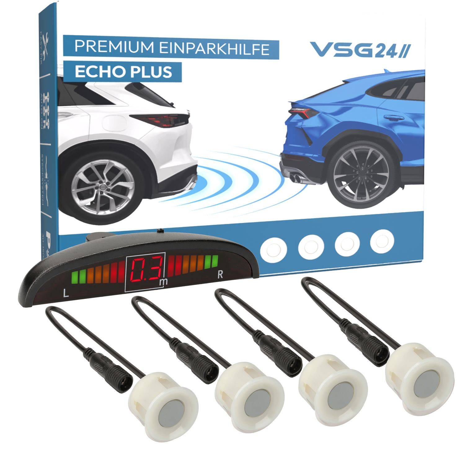 VSG24 Einparkhilfen ECHO PLUS mit Display für die Heckmontage-0