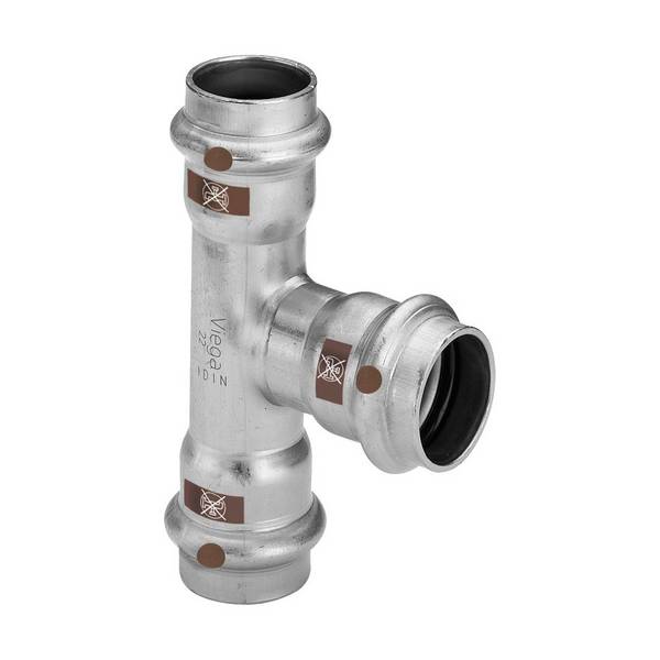 VIEGA T-Stück mit SC Temponox 1718 in 22mm Stahl nichtrostend