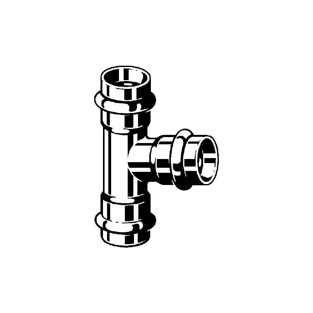 Viega T-Stück Sanpress Inox 2318 22x22x22mm, St nichtrostend, SC-Contur-1