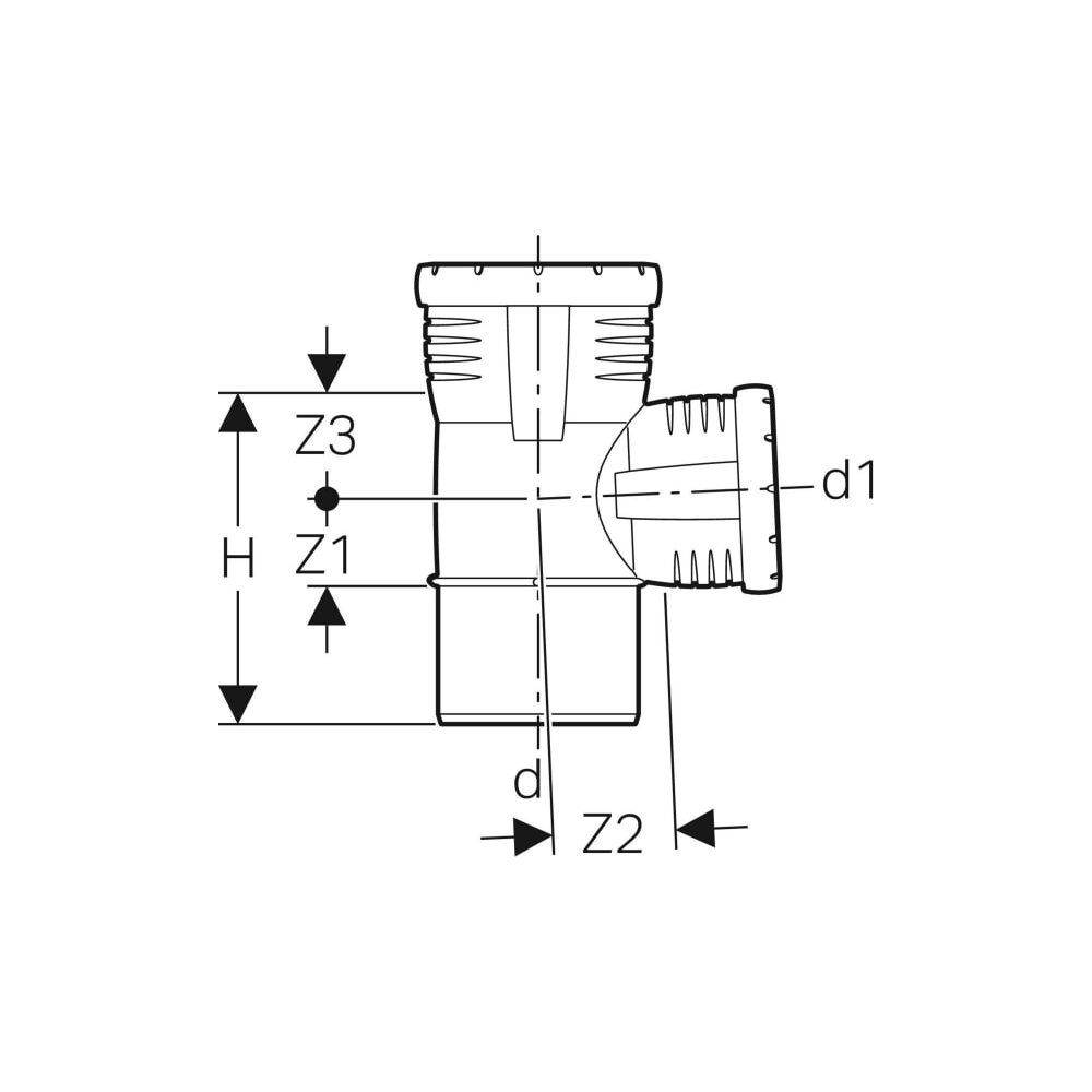 Geberit GE Silent-Pro, Abzweig, 87,5°, 110/75 mm, 1 Stk.-1