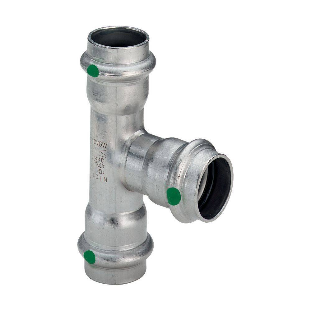 Viega T-Stück Sanpress Inox 2318 22x22x22mm, St nichtrostend, SC-Contur-0