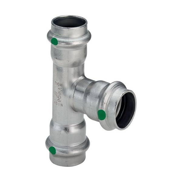 Viega T-Stück Sanpress Inox 2318 22x22x22mm, St nichtrostend, SC-Contur