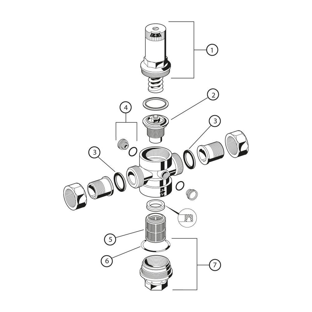 Resideo Druckminderer D06F-LF Messing bleifrei, LFA, R 1/2"-1