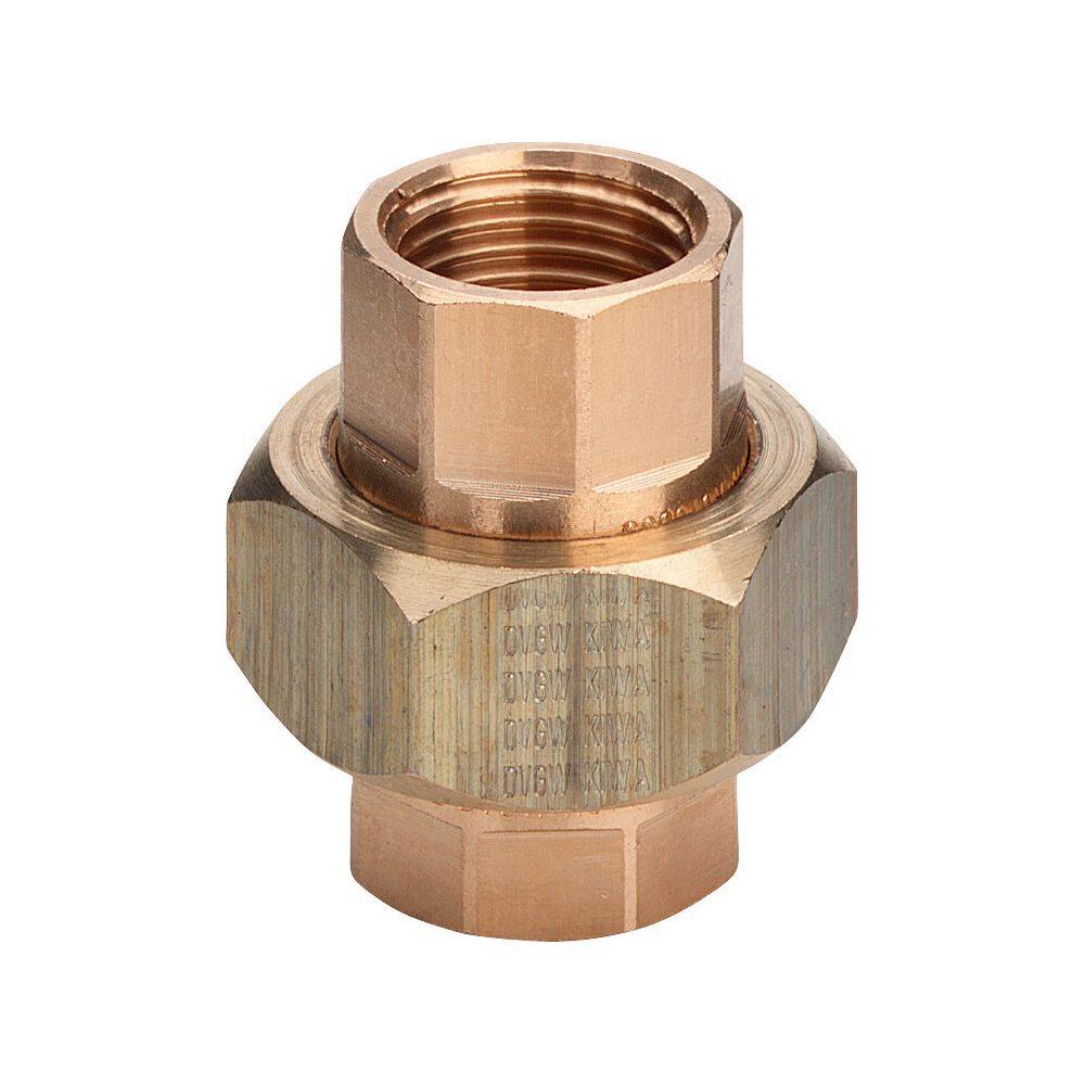 VIEGA Rotguss-Rohrverschraubung 3330 3/4" DVGW mit 2 Innengewinde, flachdichtend-0