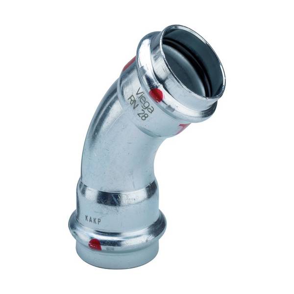 VIEGA Bogen I/I 45° Prestabo Stahl verzinkt 18mm