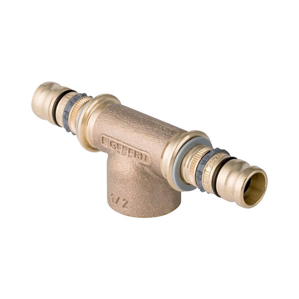 Geberit Mepla T-Stück mit Innengewinde, D 26mm, Rp 3/4", D1 Rotguss bleifrei-0