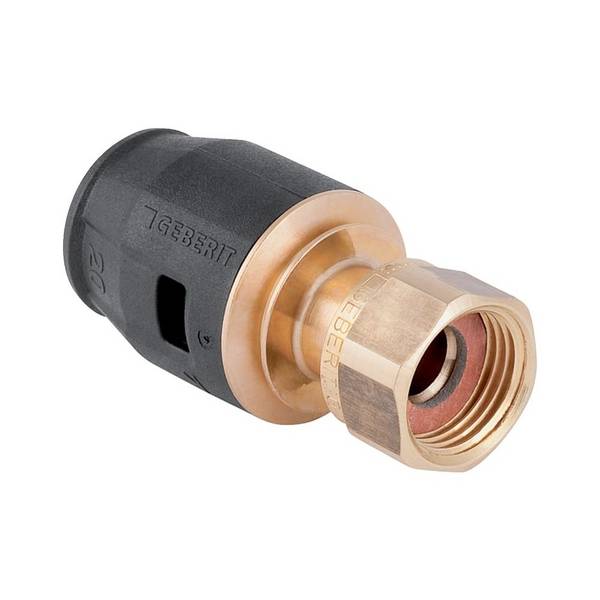 Geberit PushFit Übergang mit Überwurfmutter, d 20mm, di 11mm, G 1/2″, Rotguss bleifrei