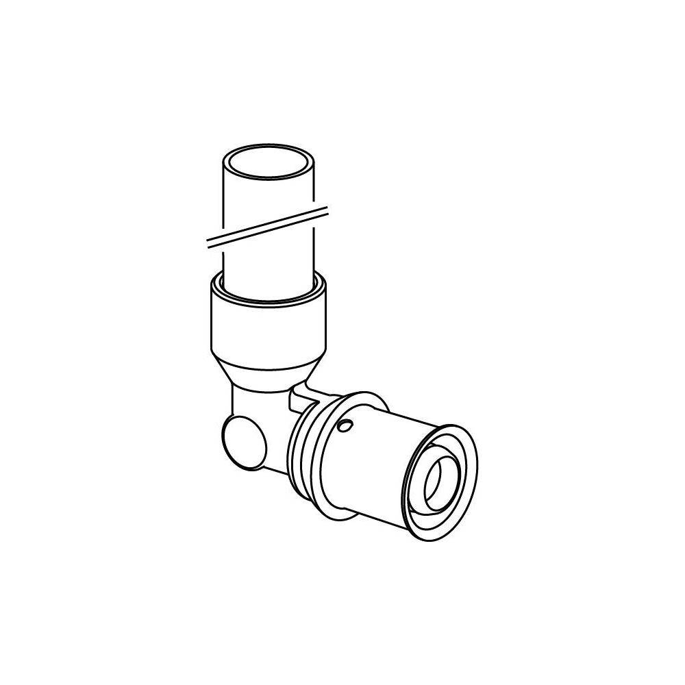 UPONOR S-Press PLUS HK-Anschlusswinkel plated 16-15CU l=350mm-1