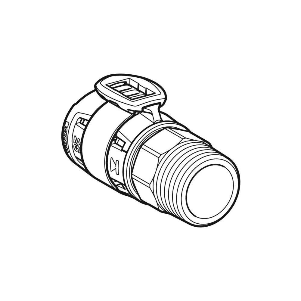 Geberit FlowFit Übergang mit Außengewinde bleifreie Siliziumbronze, D 16mm, R 1/2"-3