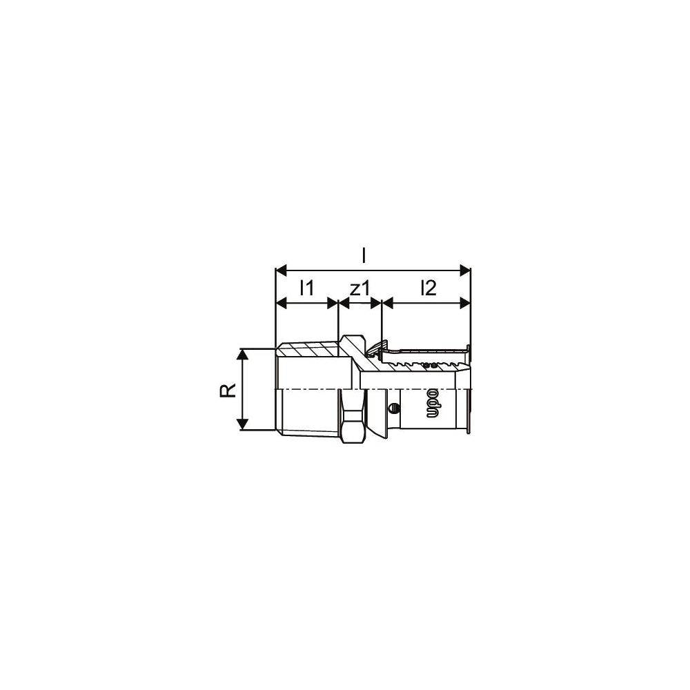 UPONOR S-Press PLUS, Übergangsnippel, 25, R3/4"MT, 1 Stk.-2