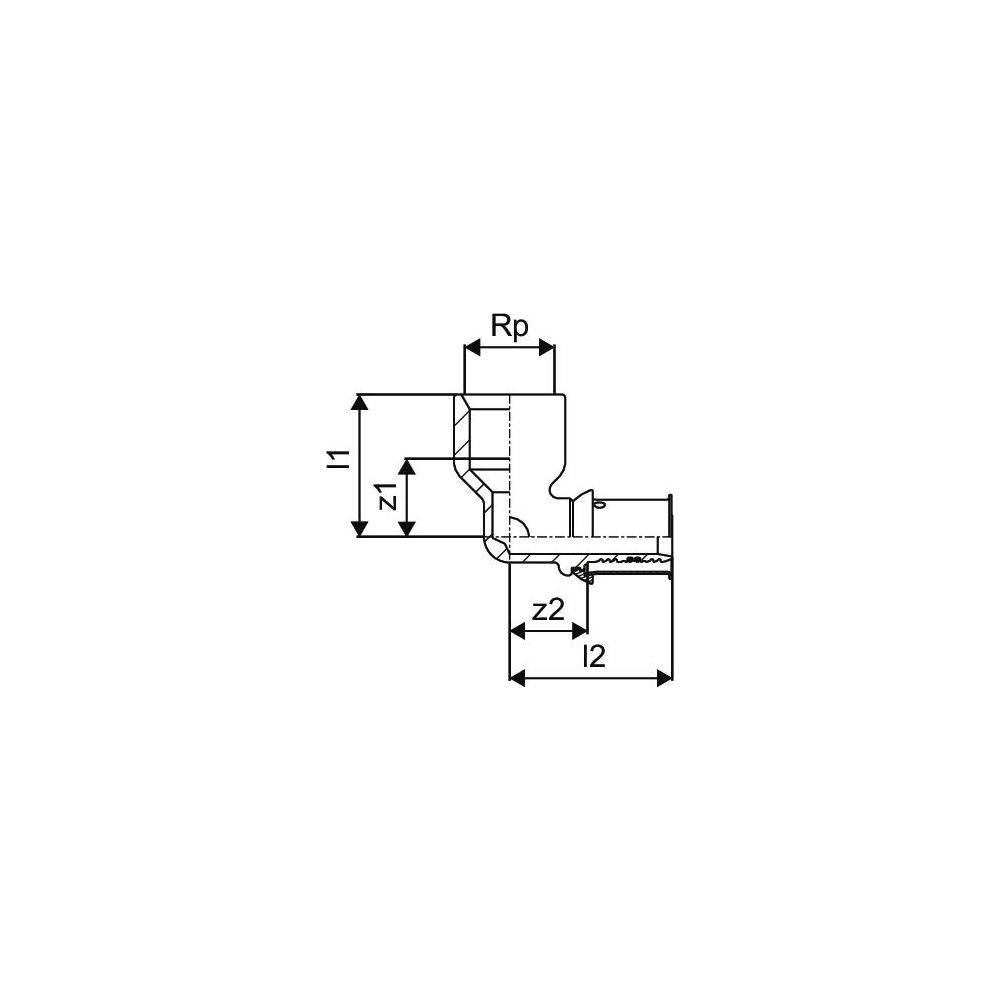 UPONOR S-Press PLUS Winkelmuffe 20-Rp1/2"FT-2