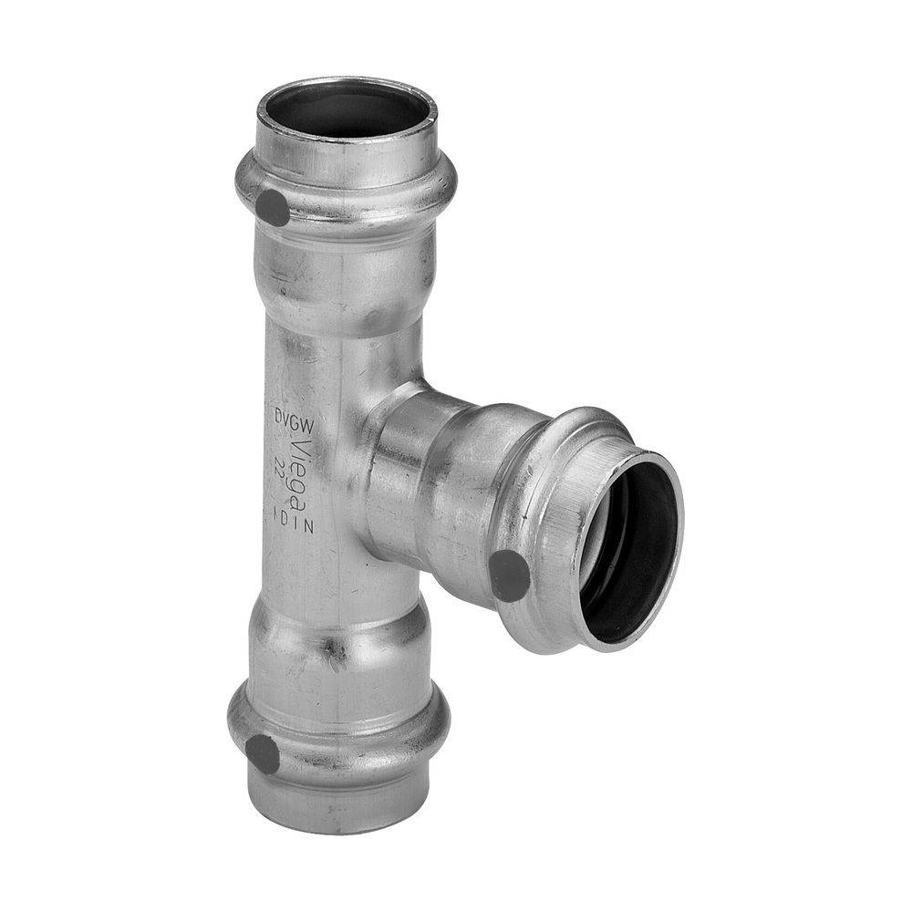 Viega T-Stück Sanpress Inox 2318 22x22x22mm, St nichtrostend, SC-Contur-2