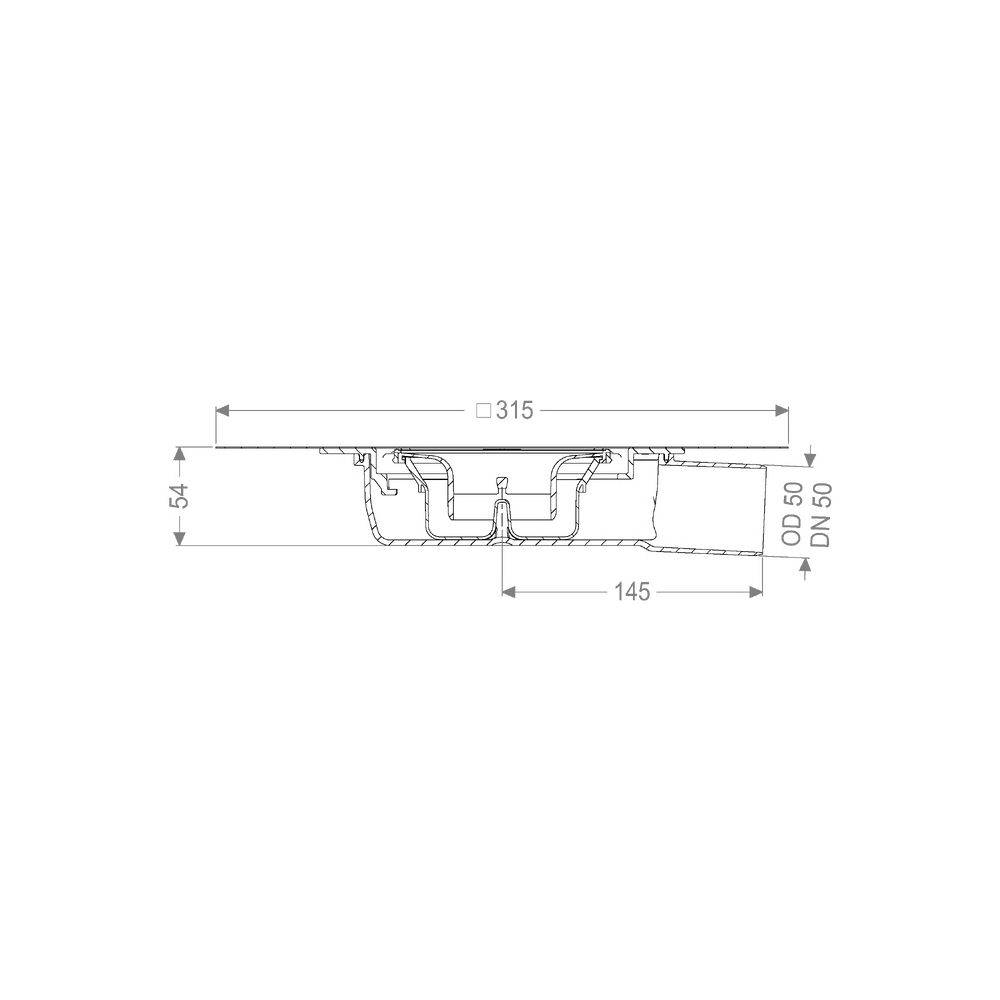 Kessel Grundkörper Der Ultraflache 54 DN 50, WaD, Geruchsverschluss 22 mm, 1 Stk.-1