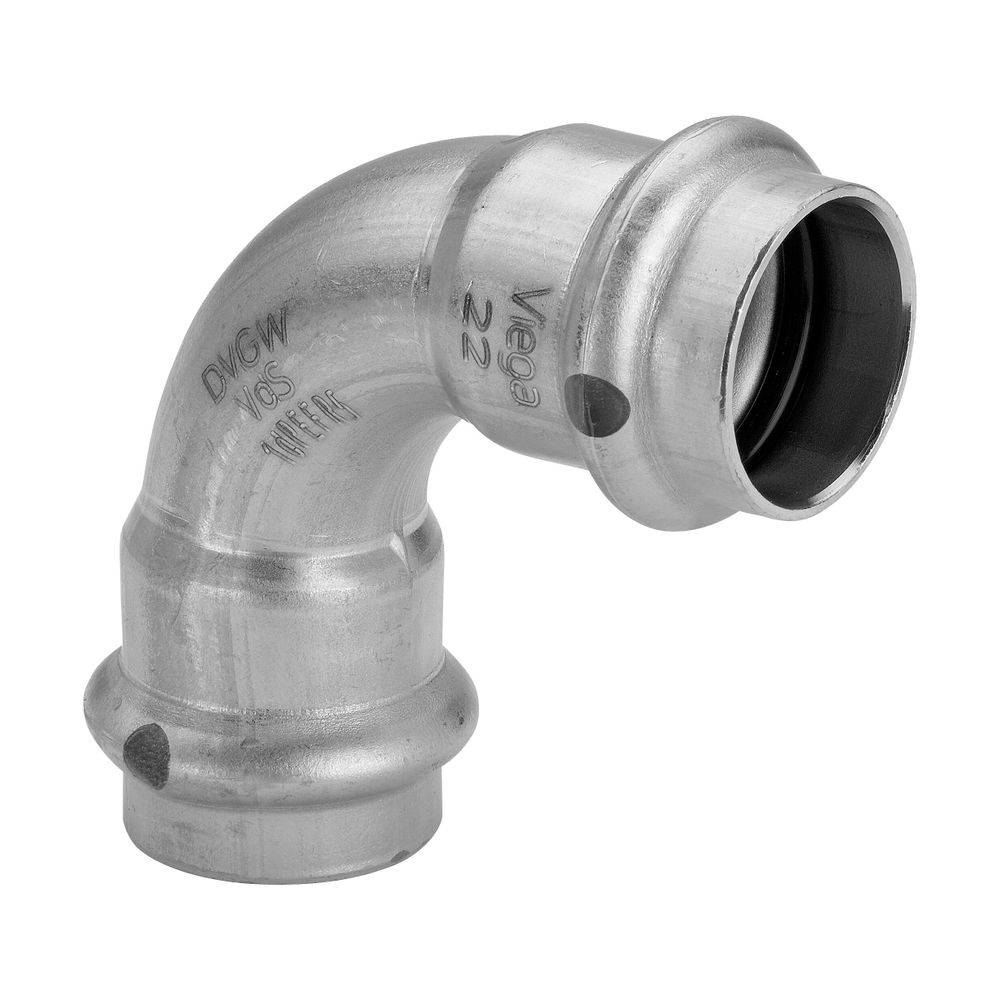 Viega Sanpress Inox XL LF Bogen 90 Grad mit SC-Contur 2316, d. 22mm, Stahl nichtrostend-2