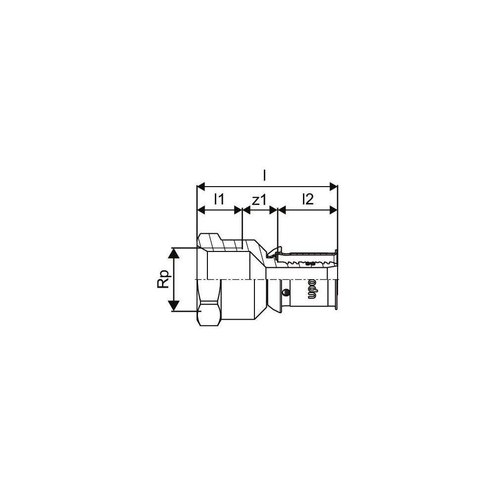 UPONOR S-Press PLUS Übergangsmuffe 25-Rp3/4"FT-2