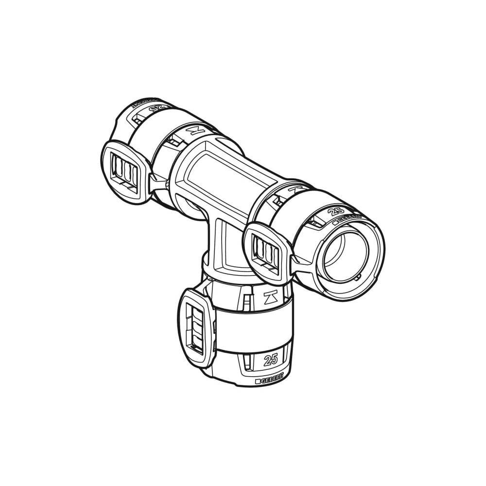 Geberit FlowFit T-Stück egal, 16mm, PPSU, Schwarz, 620080001-3
