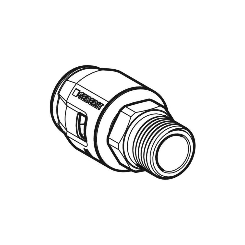Geberit PushFit Übergang mit Außengewinde, d 25mm, R 1″, Rotguss bleifrei-3