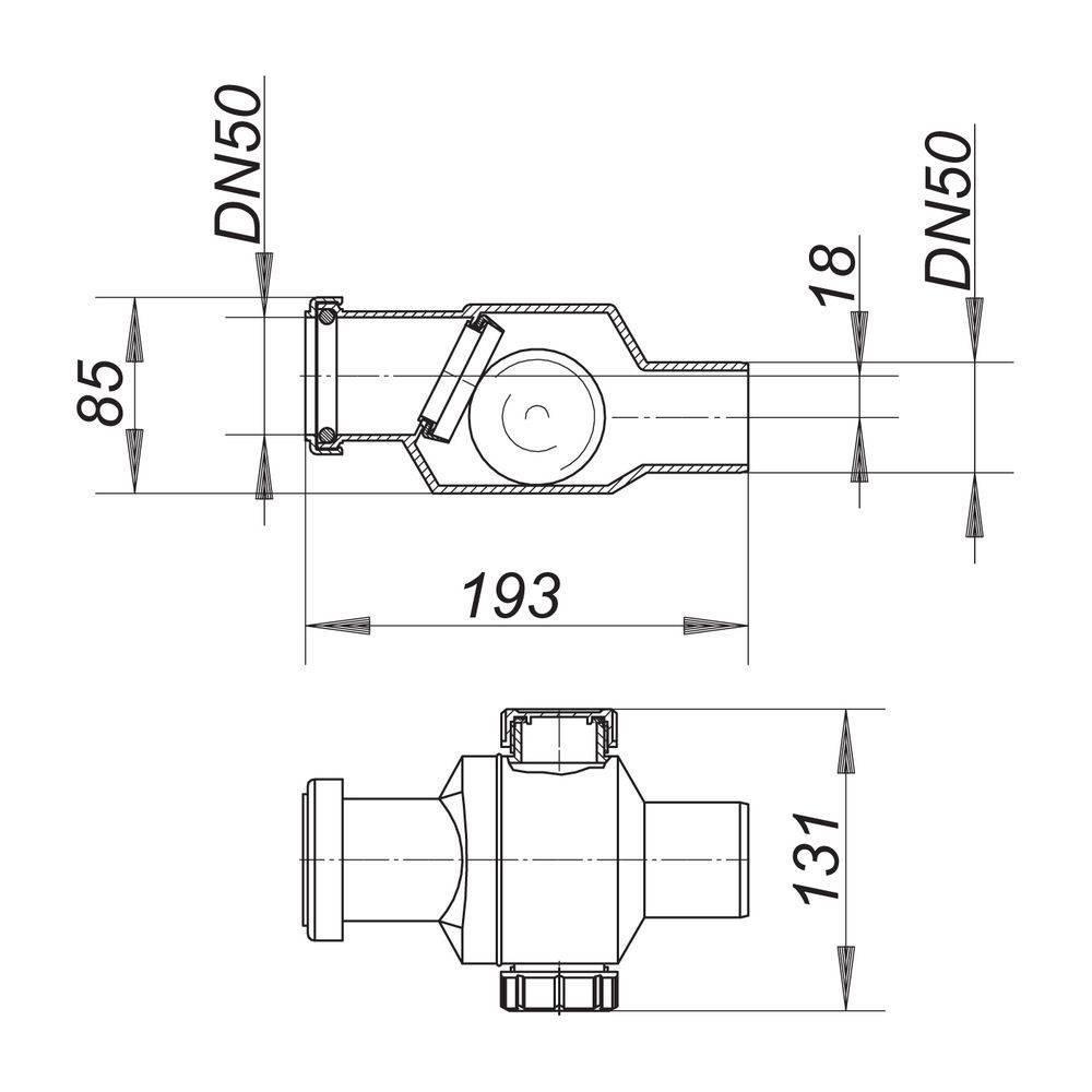 DALLMER Rueckfluss-Sicherung DALLMER RS 4 840028 DN50, Gehaeuse aus Polypropylen-2