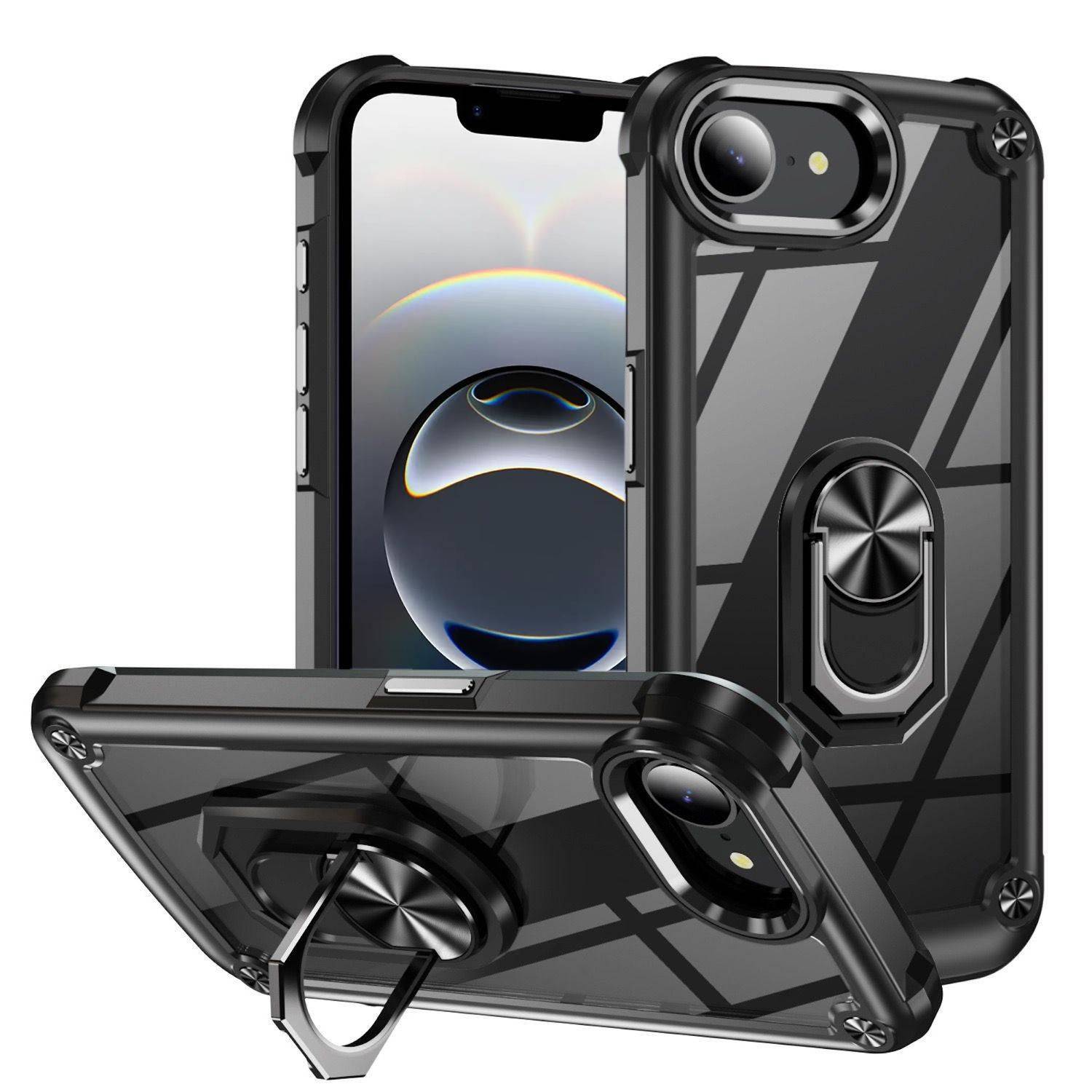 Handyhülle für Apple iPhone 17e / 16e TPU + PC Linsenschutz Ringhalter Case-0