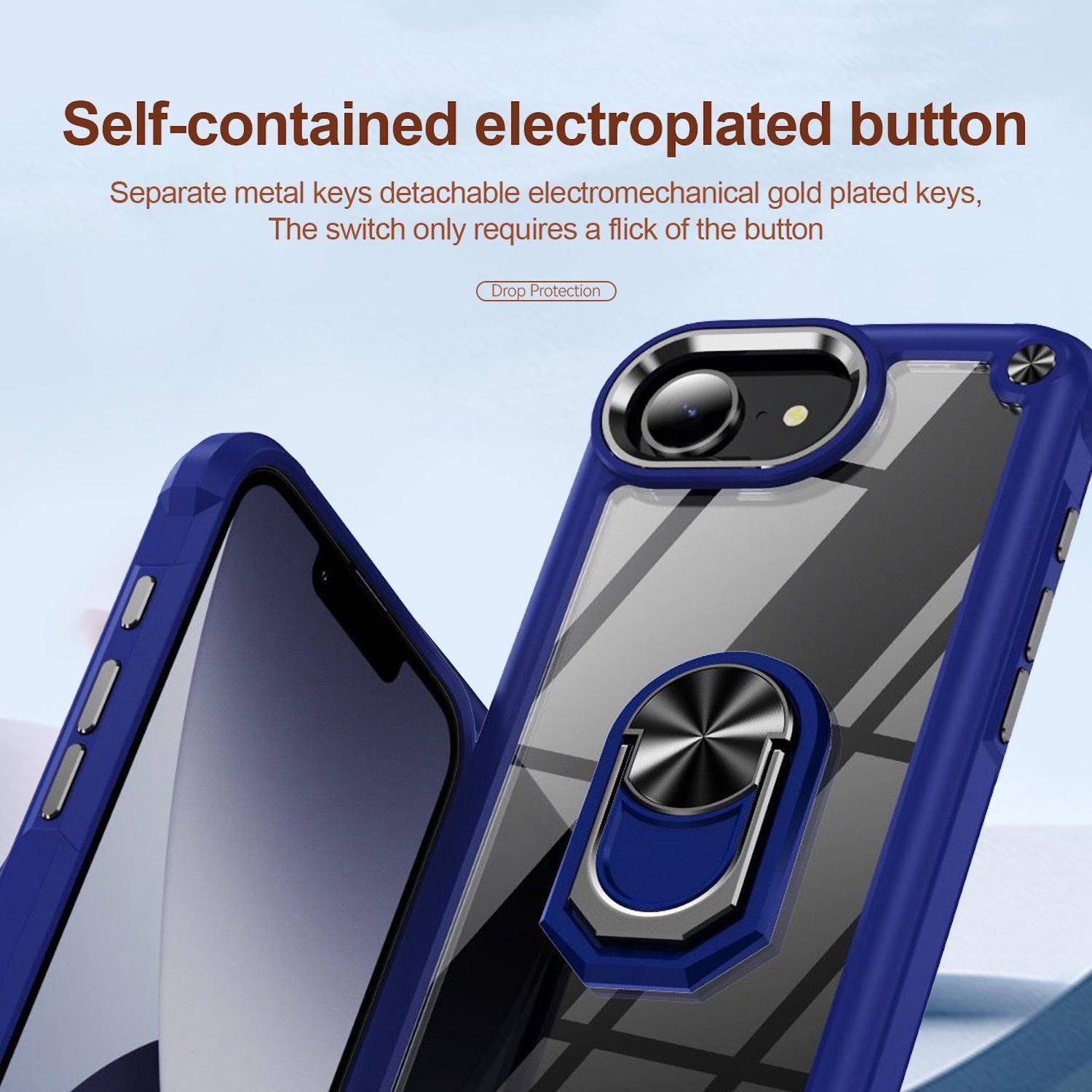 Handyhülle für Apple iPhone 17e / 16e TPU + PC Linsenschutz Ringhalter Case-2