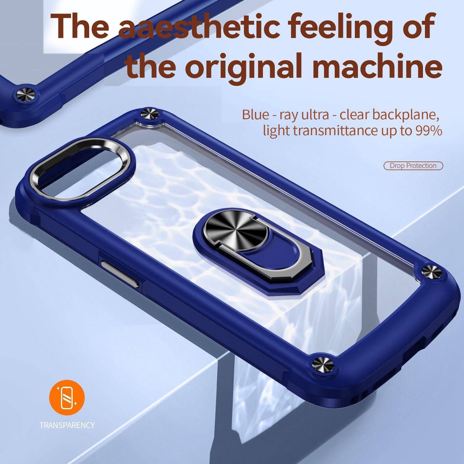 Handyhülle für Apple iPhone 17e / 16e TPU + PC Linsenschutz Ringhalter Case-3