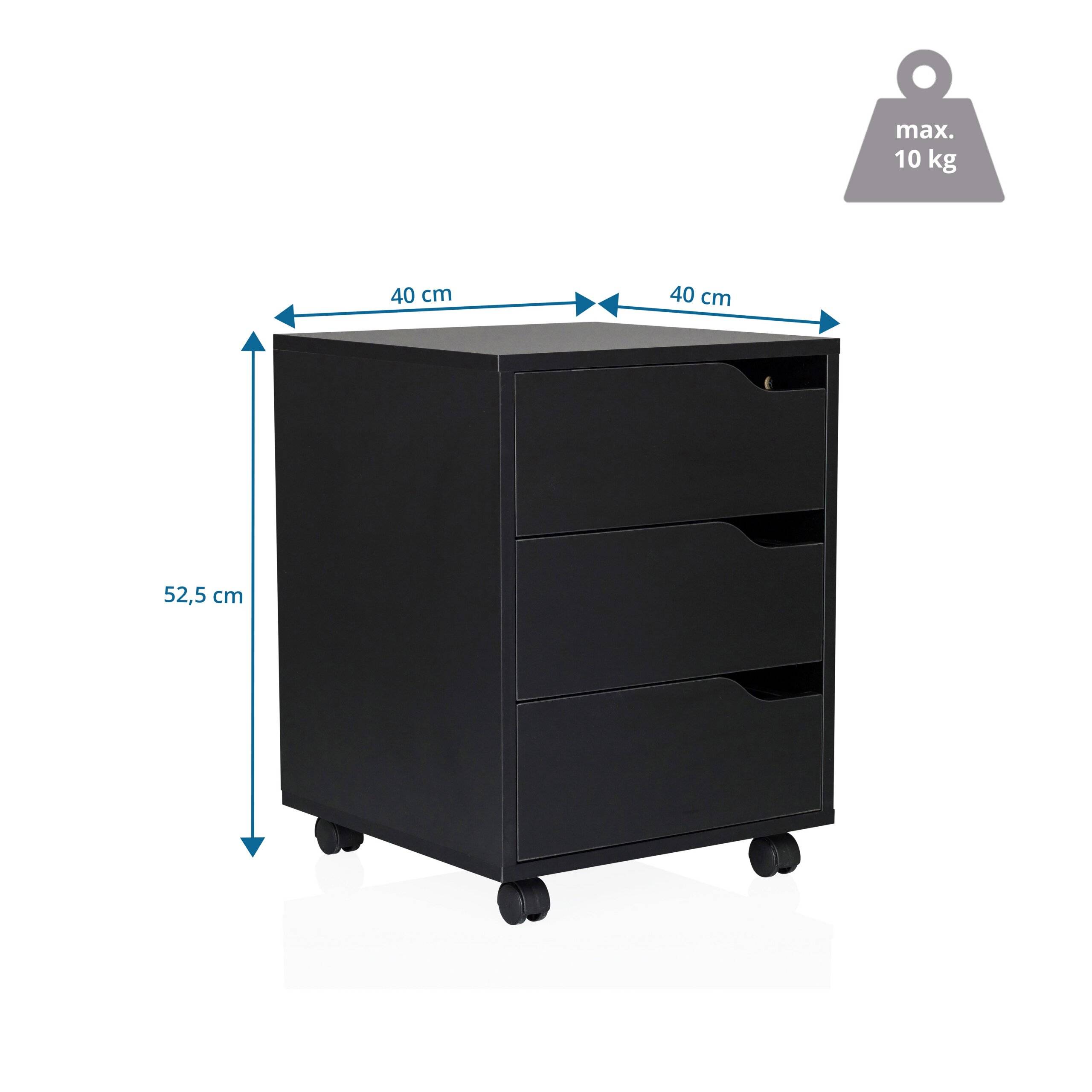 Rollcontainer ORGANISER I schwarz schwarz hjh OFFICE-5