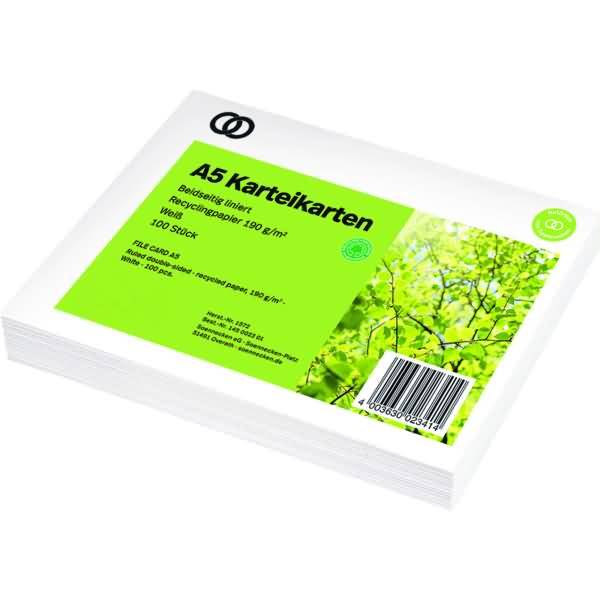 Karteikarte oeco RC A5 liniert 100 St./Pack. - Artikel: 145002301