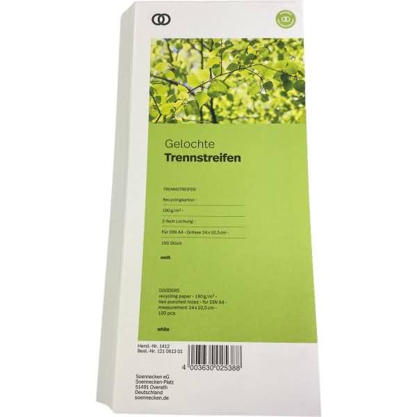 Soennecken Trennstreifen oeco 1412 10,5x24cm weiß 100St.-0