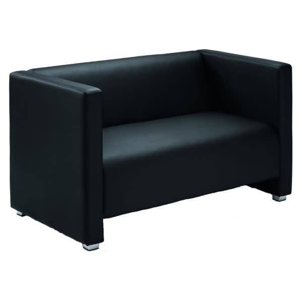 Sofa Kunstleder 1250x700x700mm schwarz-0
