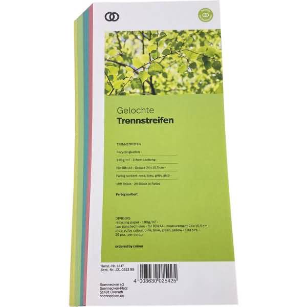 Soennecken Trennstreifen oeco 1417 10,5x24cm sortiert 100St.-0