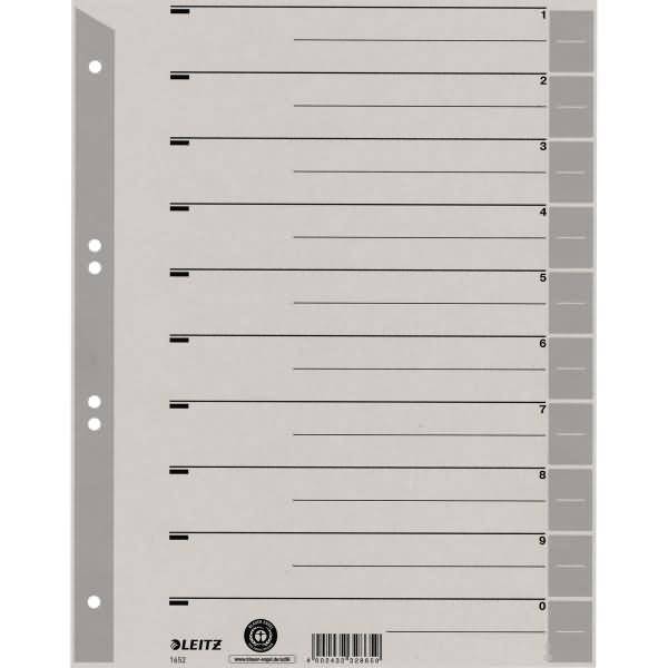 Leitz Trennblatt 16520085 DIN A4 230g Karton grau 100 St./Pack.-0