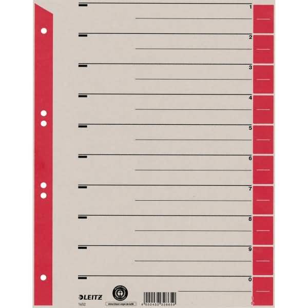 Leitz Trennblatt 16520025 DIN A4 230g Karton rot 100 St./Pack.-0