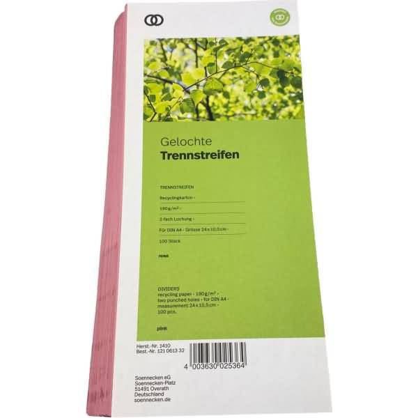Soennecken Trennstreifen oeco 1410 10,5x24cm rosa 100St.-0