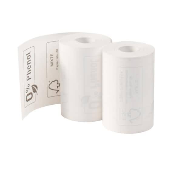 EXACOMPTA - Thermorolle 1-lagig - B57xø40 Mm - Rückseitig Bedruckt - 55g - Weiss - Neu - 55 g/m² - Weiß - 4 cm - Papier