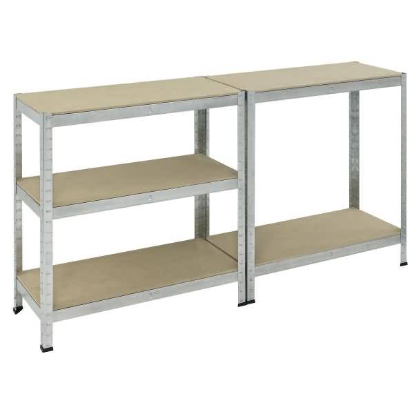 pro-bau-tec® 10077 Schwerlastregal 175 kg (B x H x T) 900 x 1800 x 400 mm verzinkt Holzboden-1